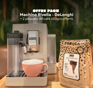 OFFRE PACK MACHINE A CAFE RIVELIA ET 2 PAQUETS DE CAFÉ EN GRAINS 1951 OFFERTS (250gs)