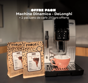 OFFRE PACK MACHINE A CAFE DINAMICA ET 2 PAQUETS DE CAFÉ EN GRAINS 1951 OFFERTS (250gs)