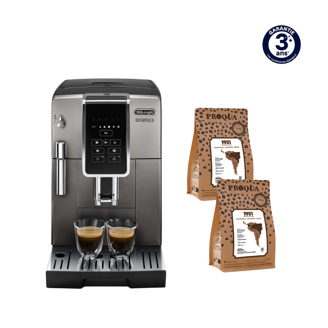 MACHINE À CAFÉ À GRAINS DINAMICA FEB3515.TB DELONGHI + 500G DE CAFÉ OFFERTS