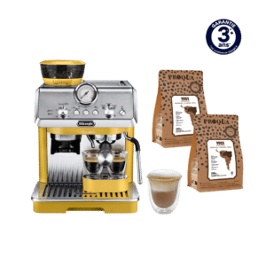 MACHINE À CAFÉ À GRAINS LA SPECIALISTA ARTE JAUNE EC9155.YE DELONGHI + 500G DE CAFÉ 1951 OFFERTS (2x250g)