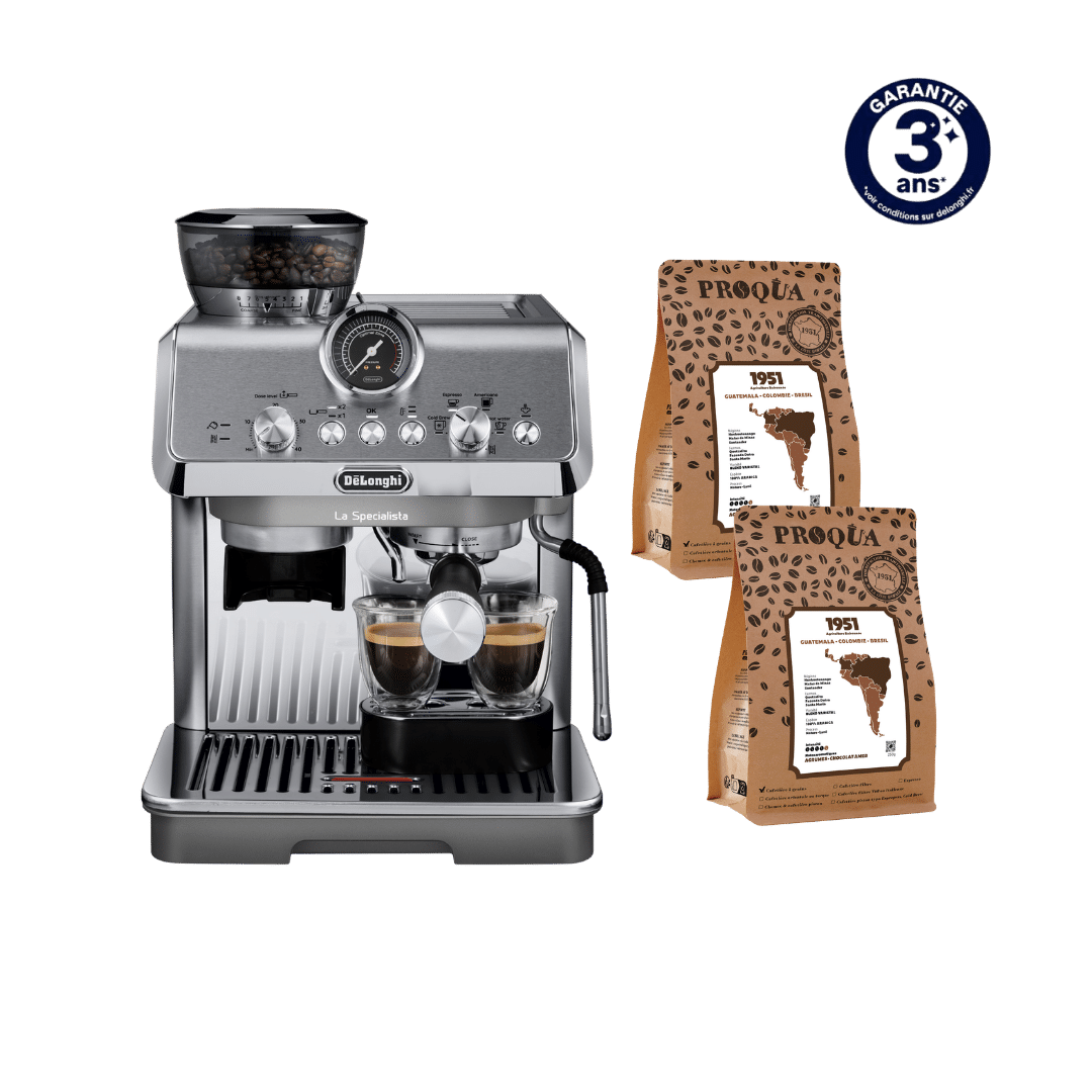 MACHINE À CAFÉ À GRAINS LA SPECIALISTA ARTE EVO FULL METAL EC9255.M DELONGHI + 500G DE CAFÉ 1951 OFFERTS (2x250g)