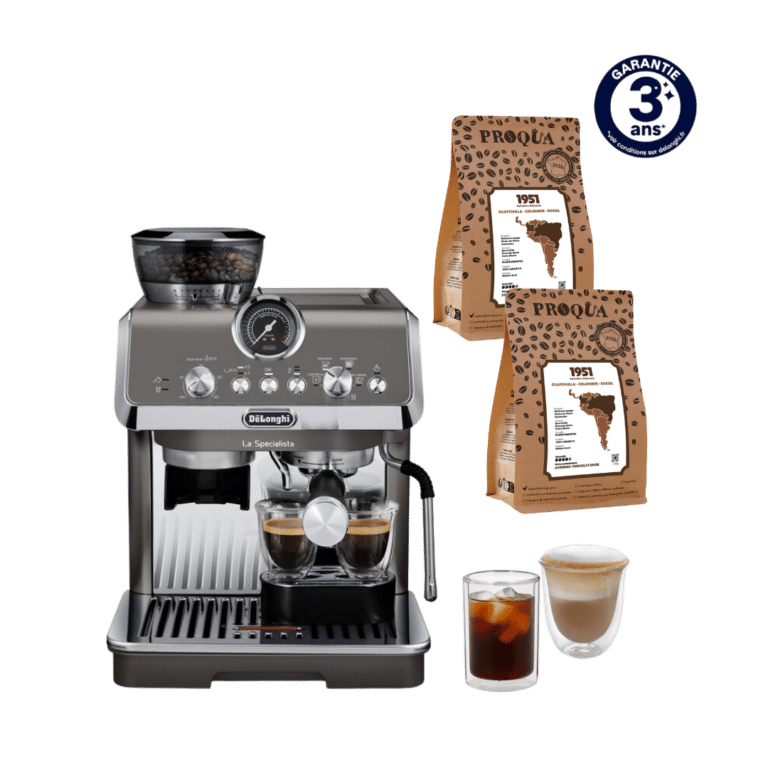 MACHINE À CAFÉ À GRAINS LA SPECIALISTA ARTE EVO TITANIUM EC9255.T DELONGHI + 500G DE CAFÉ 1951 OFFERTS (2x250g)