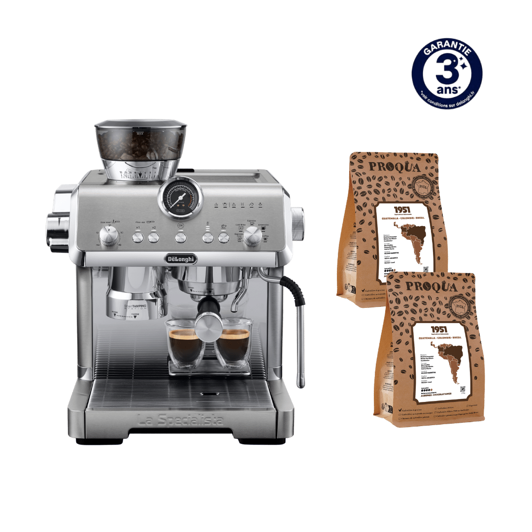 MACHINE À CAFÉ À GRAINS LA SPECIALISTA OPERA METAL EC9555.M DELONGHI + 500G DE CAFÉ 1951 OFFERTS (2x250g)