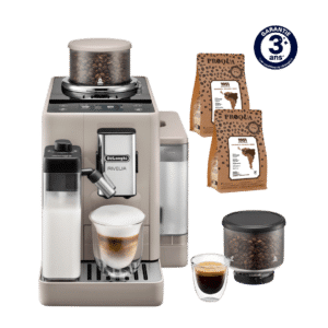 MACHINE À CAFÉ À GRAIN RIVELIA LATTE BEIGE SABLE FEB4455.BG + 2 PAQUETS DE CAFÉ OFFERTS