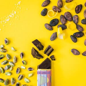 Barre Splash 48g de chocolat 70% Chocolat noir - Praliné pistache - Citron - marque bivouac