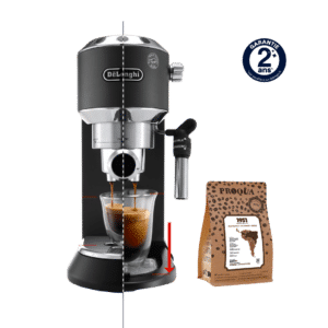 MACHINE À CAFÉ EXPRESSO DEDICA NOIR MAT EC695.BK + 250G DE CAFÉ 1951 OFFERTS